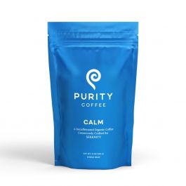 CALM Purity Organic Coffee - Decaffeinated Whole Bean Coffee (12 oz)